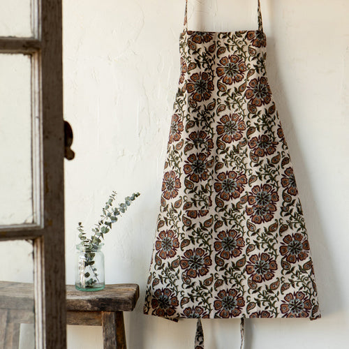 Load image 1 in gallery view. Block Print Apron - Elysian Danica