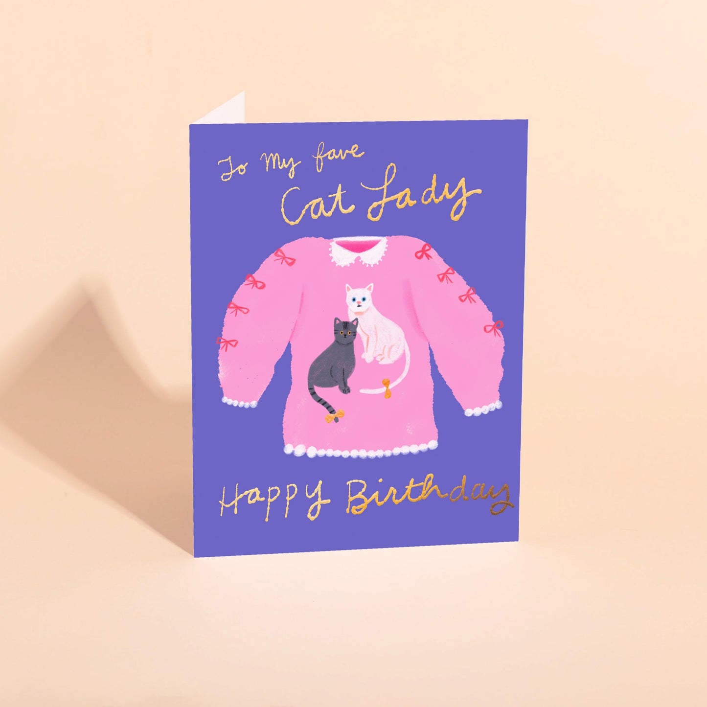 Cat Lady Foil Birthday Card