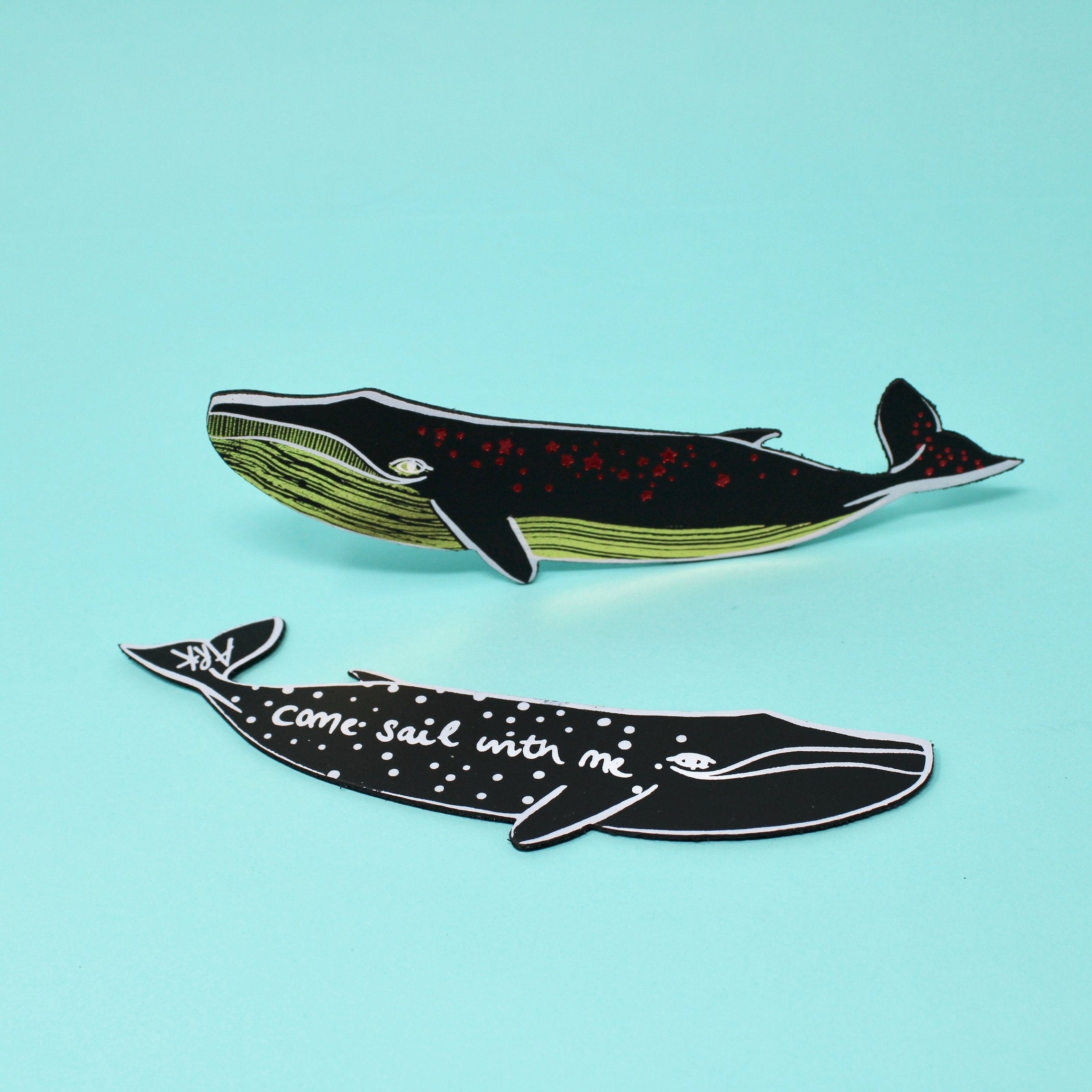 Whale Leather Bookmark