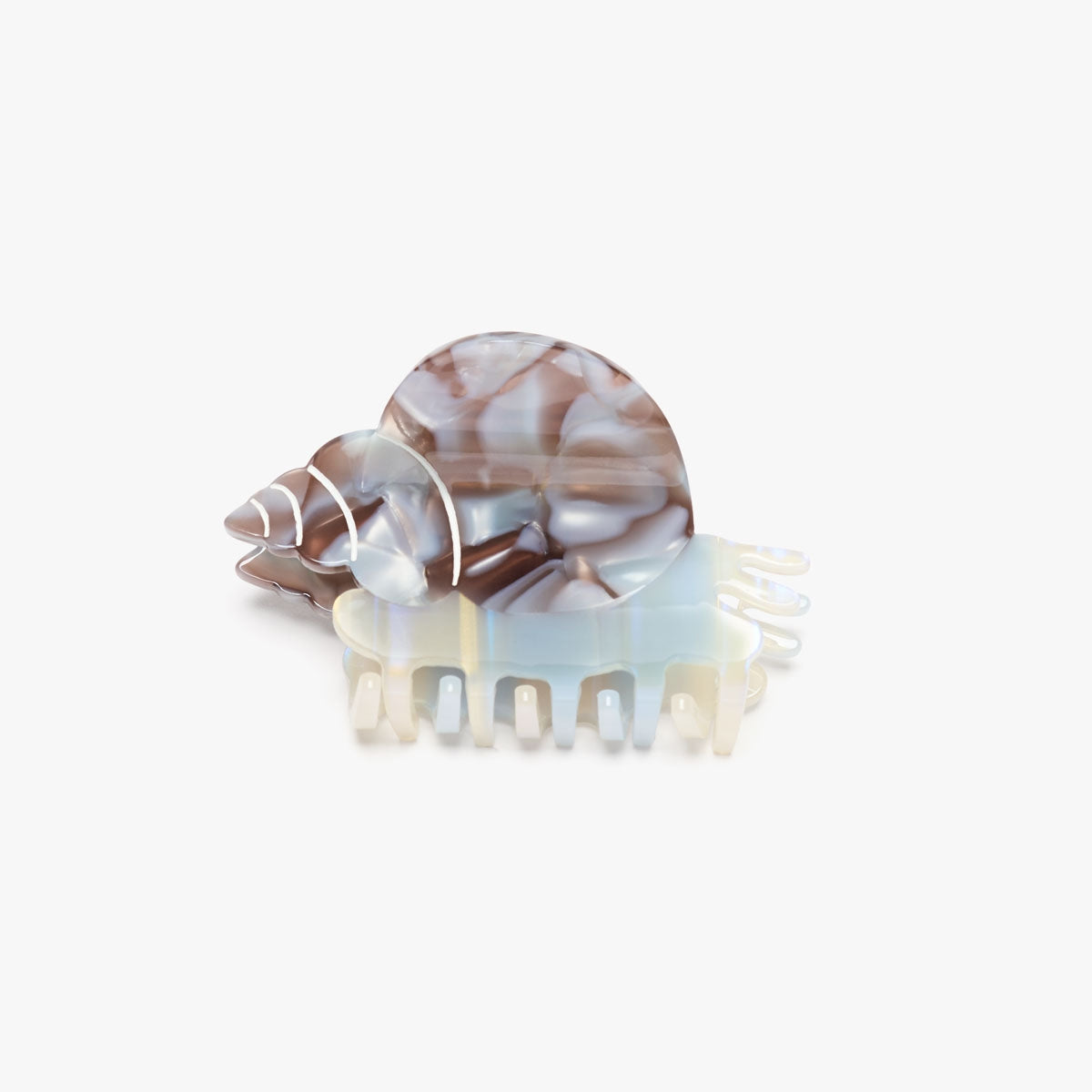 Blue Whelk Claw Acetate Sea Snail Shell Hair Clip