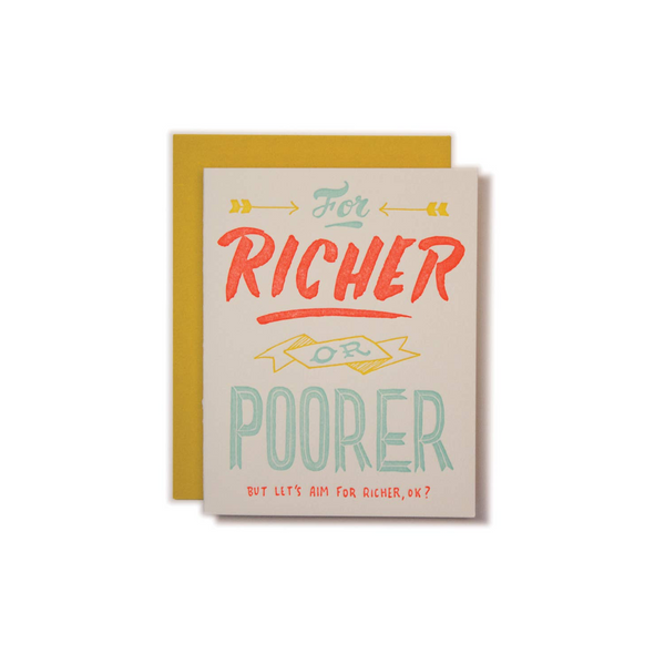 For Richer or Poorer Wedding Card