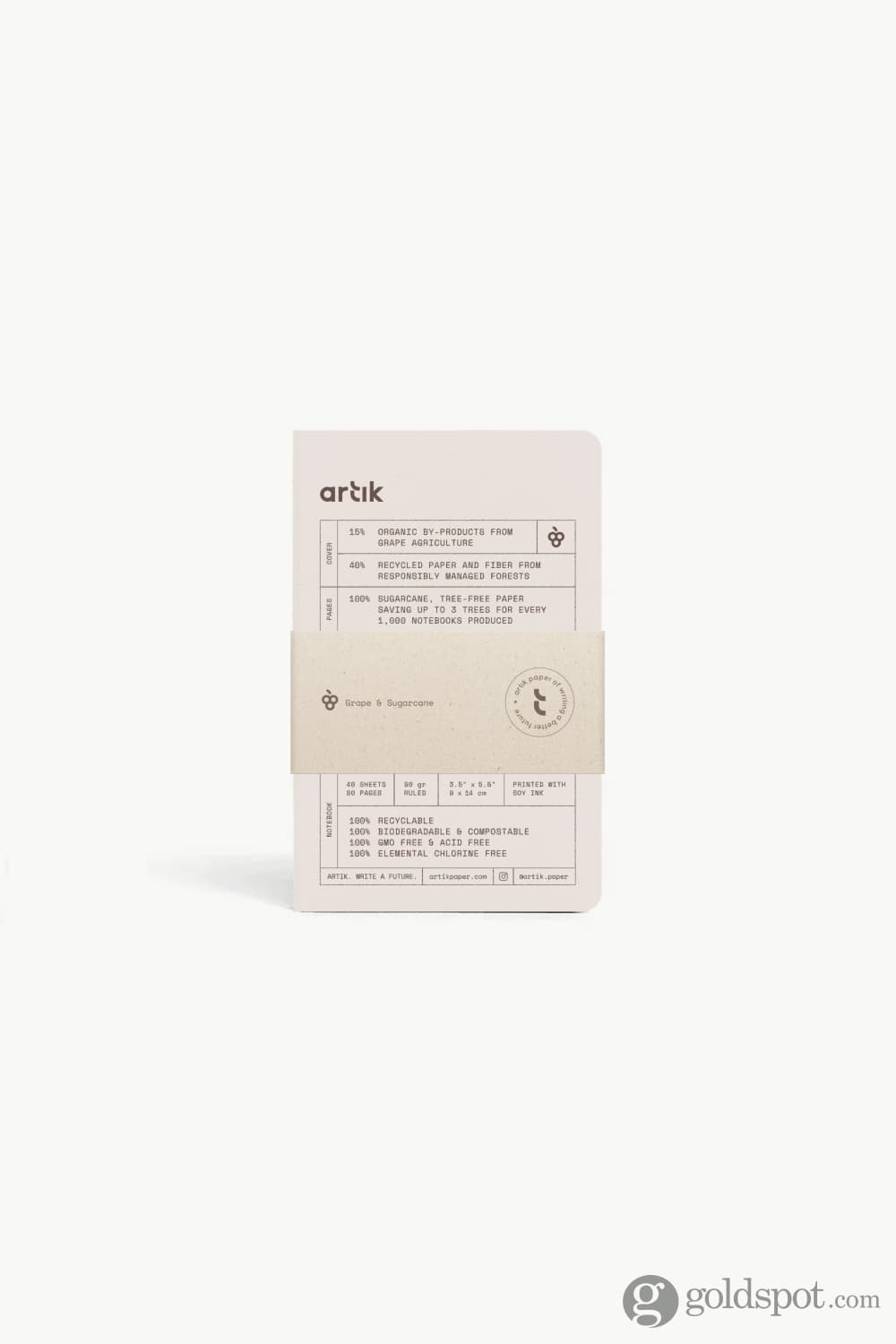 Artik Pack of 3 Pocket Singer Sewn Notebooks - Dotted Keskin Color