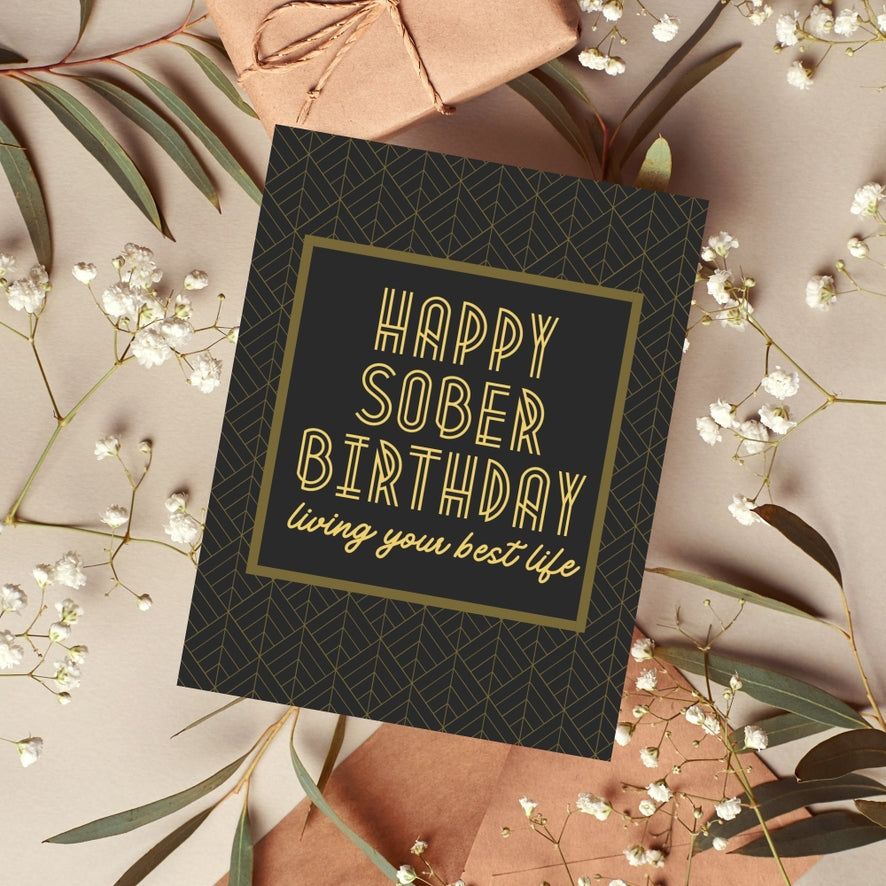 Happy Sober Birthday Card