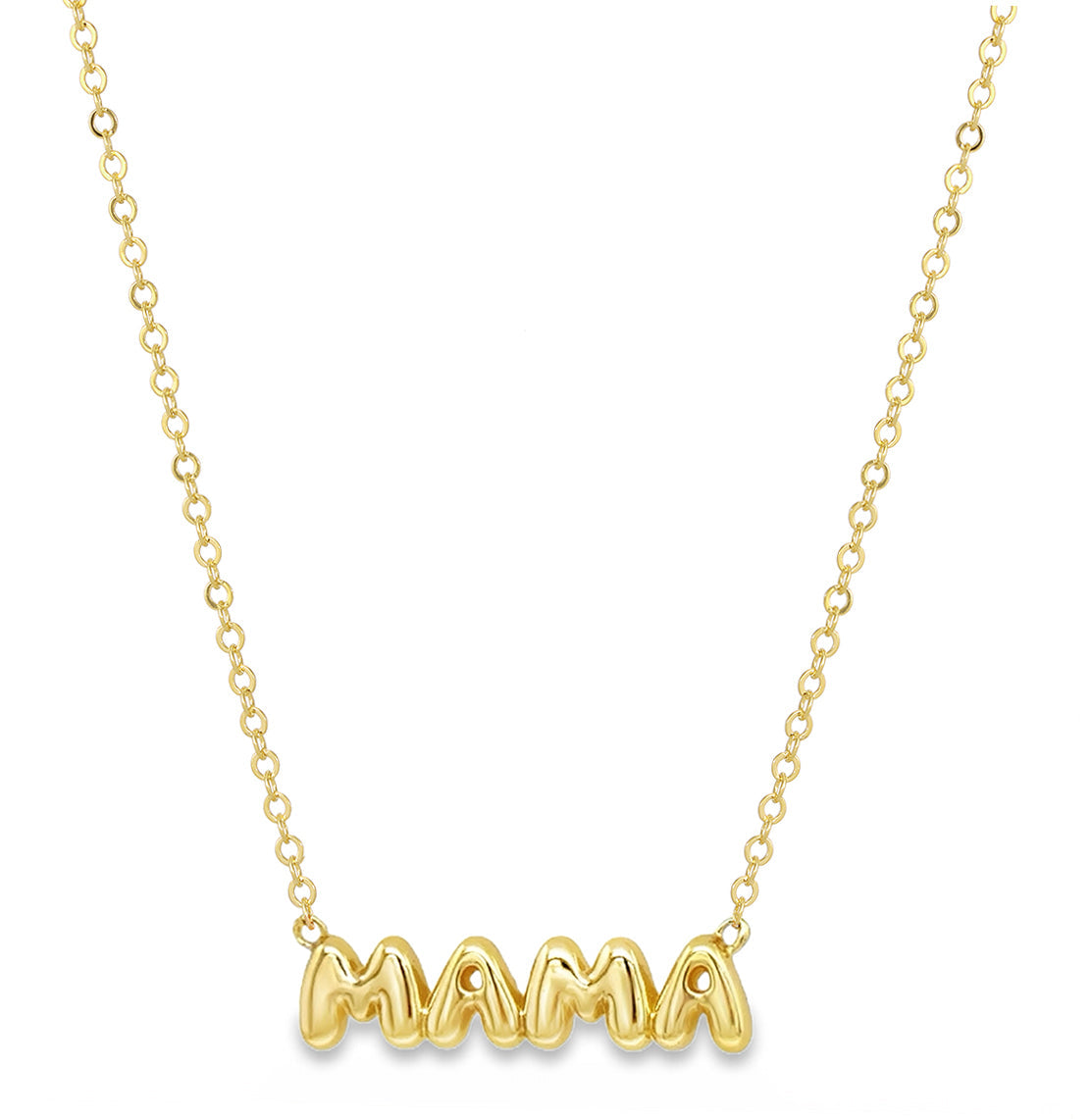 Oh Mama Bubble Letter Gold Necklace