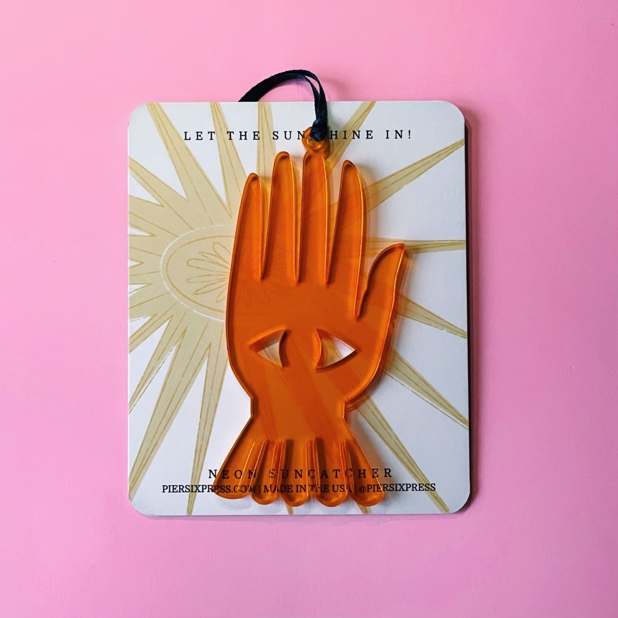 Neon Acrylic Helping Hand Suncatcher