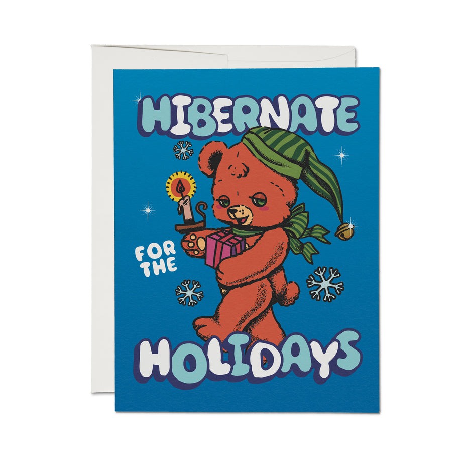 Sleepy Teddy Bear Holiday Card