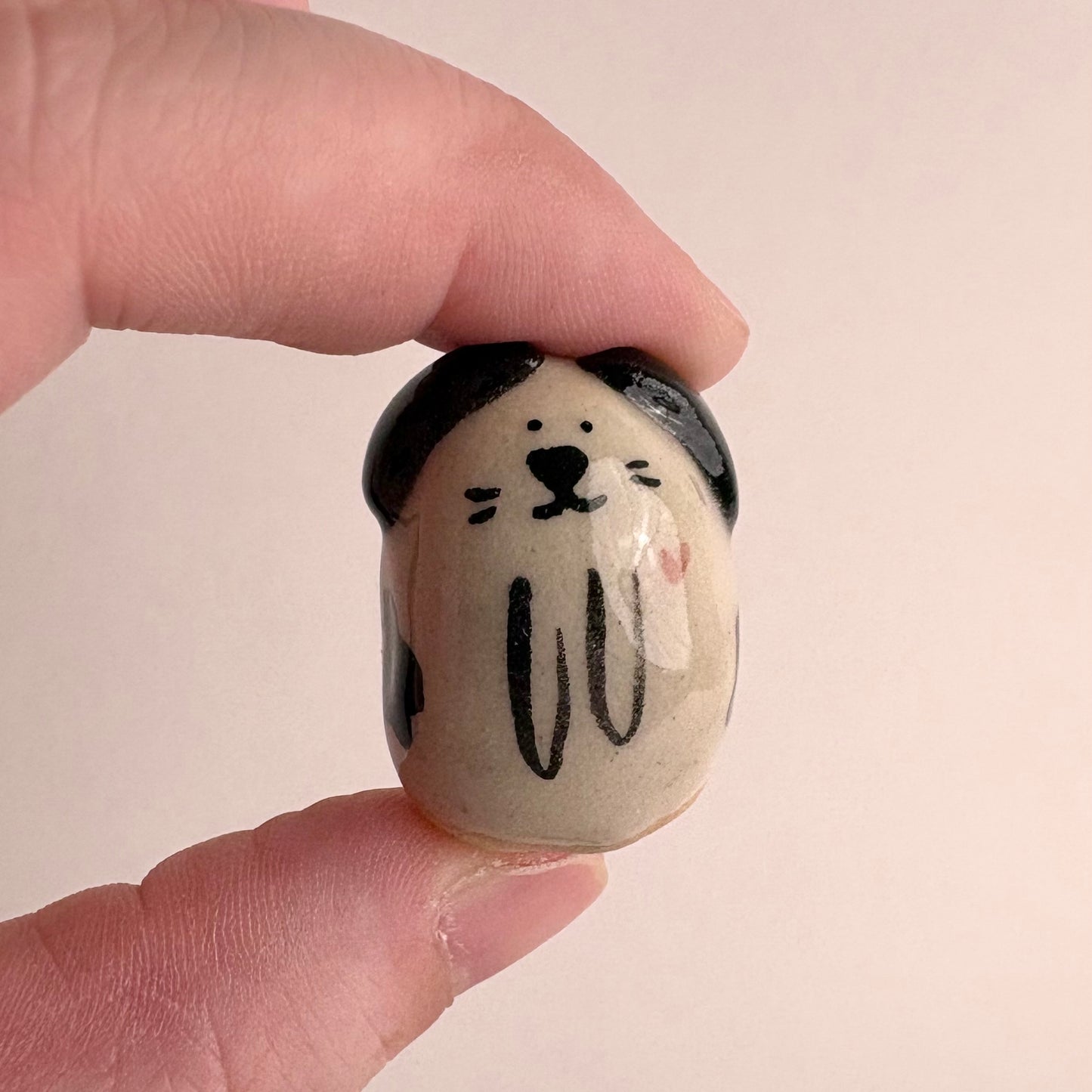 Handmade Mini Ceramic Dog Figurine