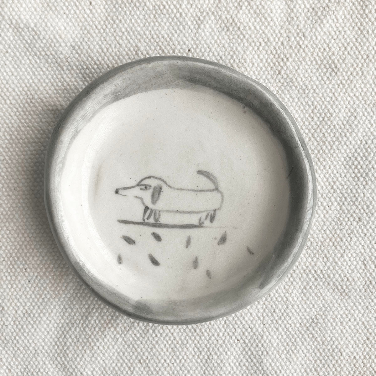 Handmade Ceramic Animal Trinket Dish - Dog Steph Becker