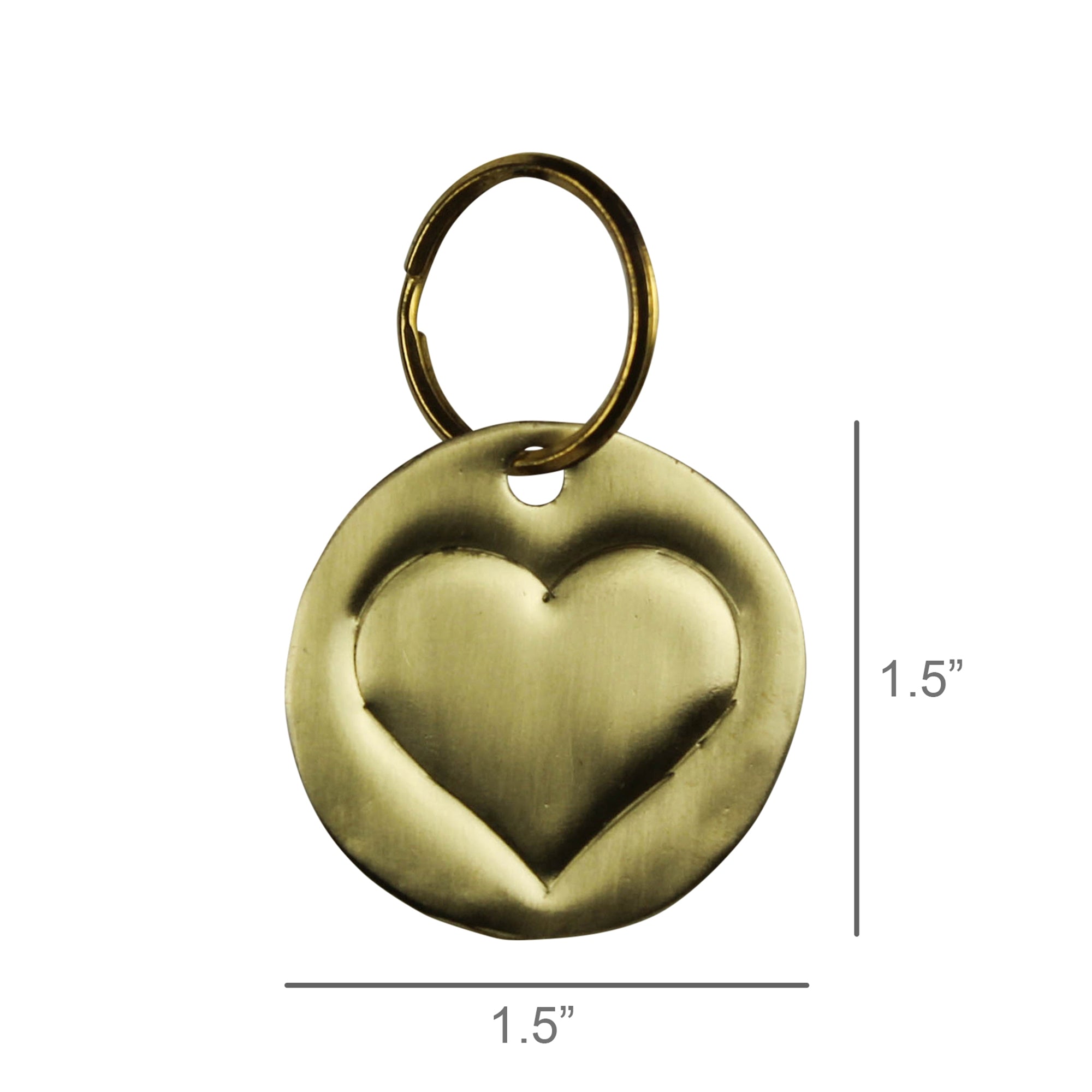 Pressed Brass Keychain - Heart
