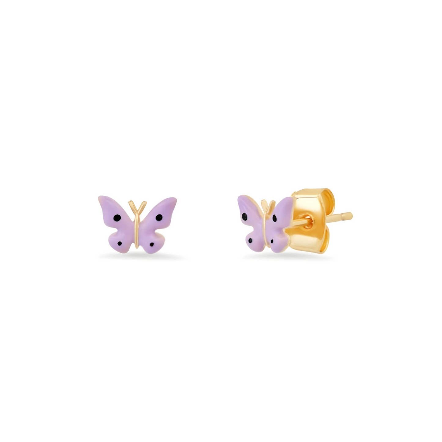 Enamel Butterfly Studs - Lavender