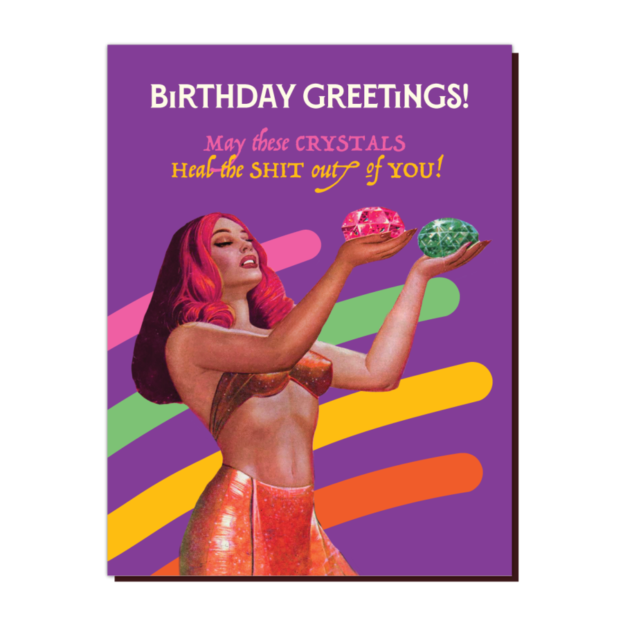 Healing Crystals Birthday Card