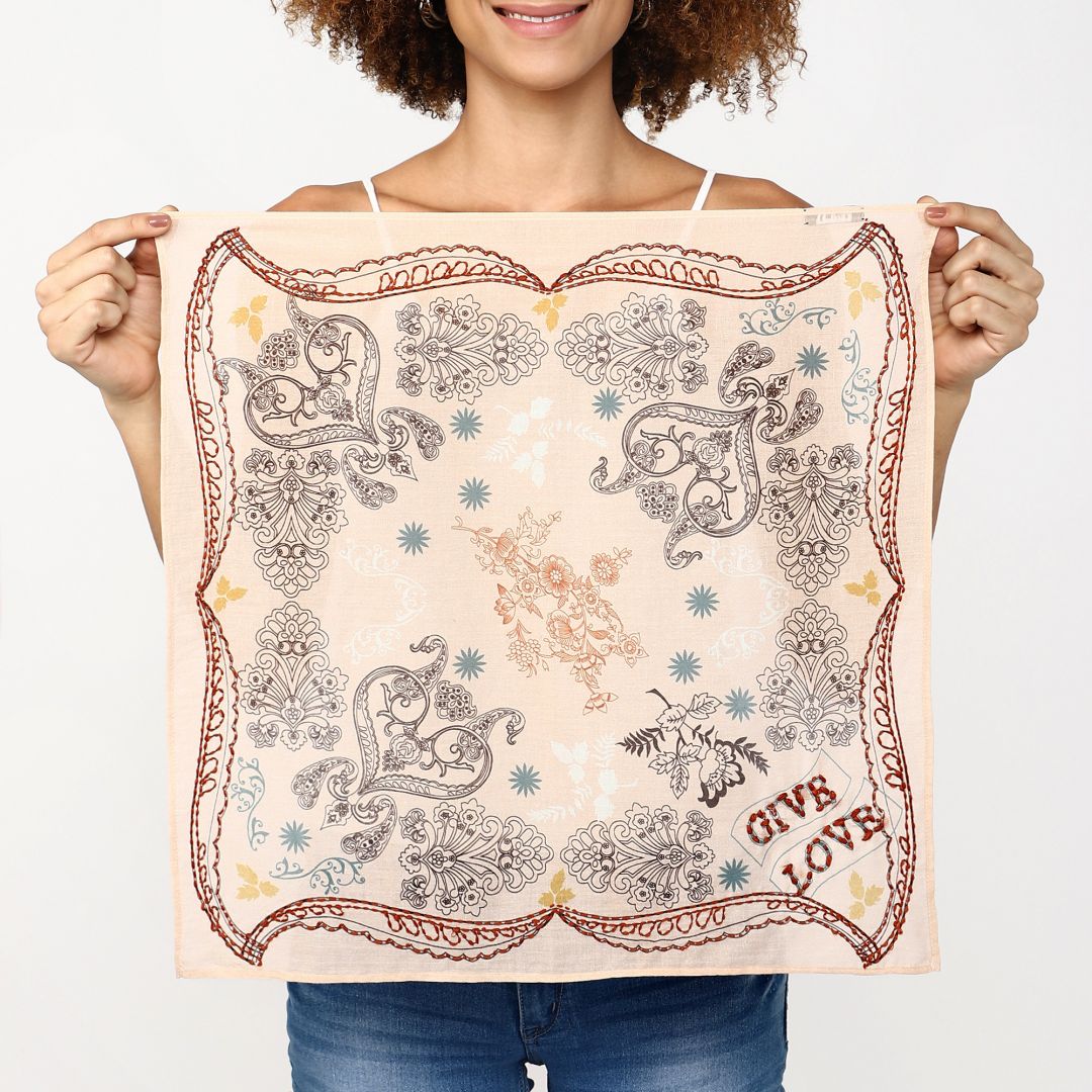 Give Love Embroidered Bandana Vismaya Inc.