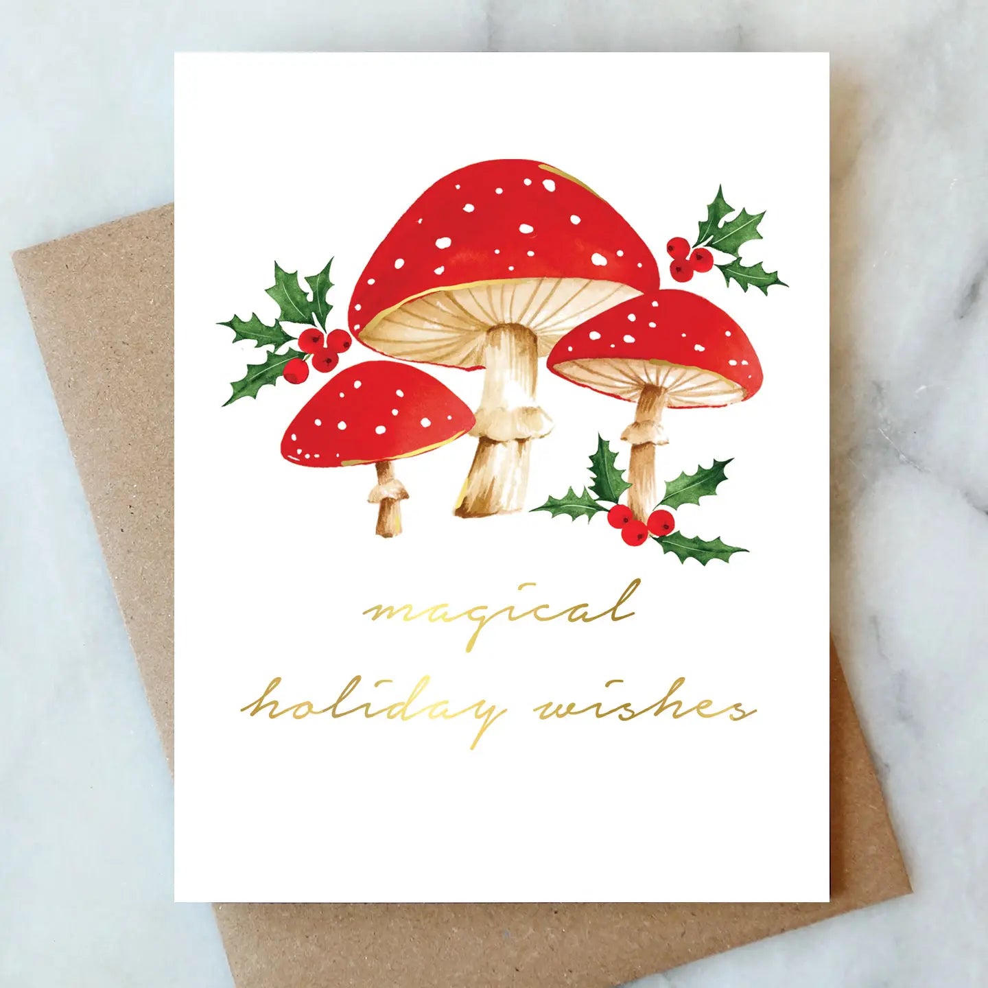 Magical Holiday Mushrooms Holiday Card - Boxed Set/6