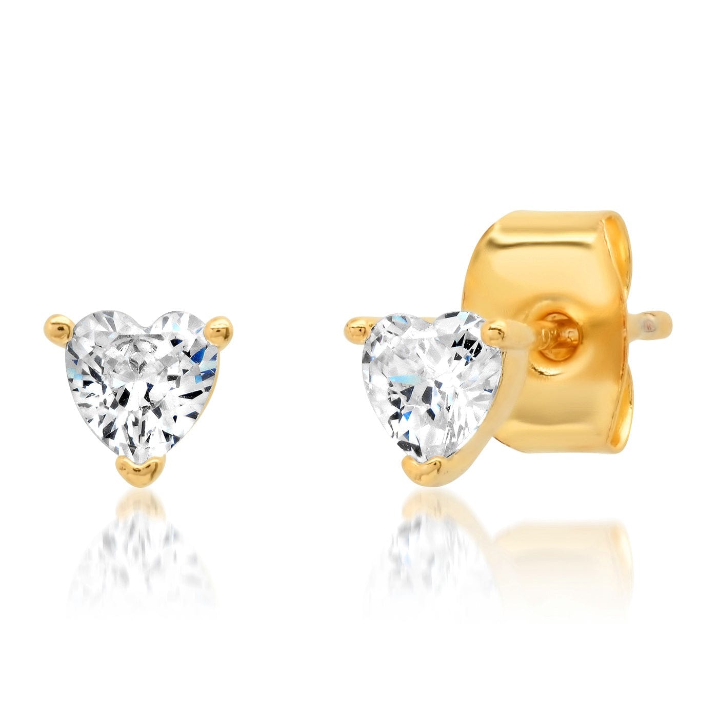 Heart Shaped CZ Stud Earring - Clear