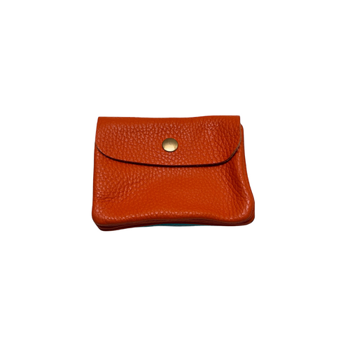 Load image 1 in gallery view. Mini Wallet- Pebble Leather - Orange