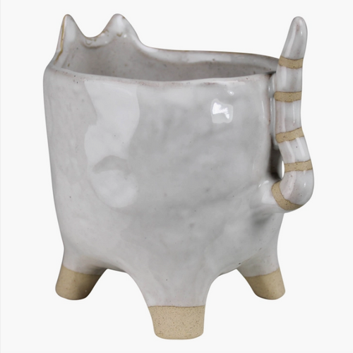 Load image 1 in gallery view. Ceramic Cat Cat Cachepot