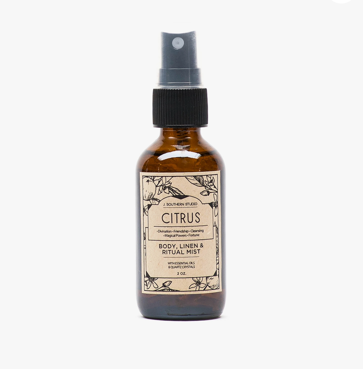 Citrus Body & Linen Ritual Mist with Crystals and Essential Oils- 2 oz