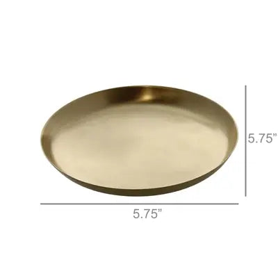 Round Satin Tray in Brushed Brass