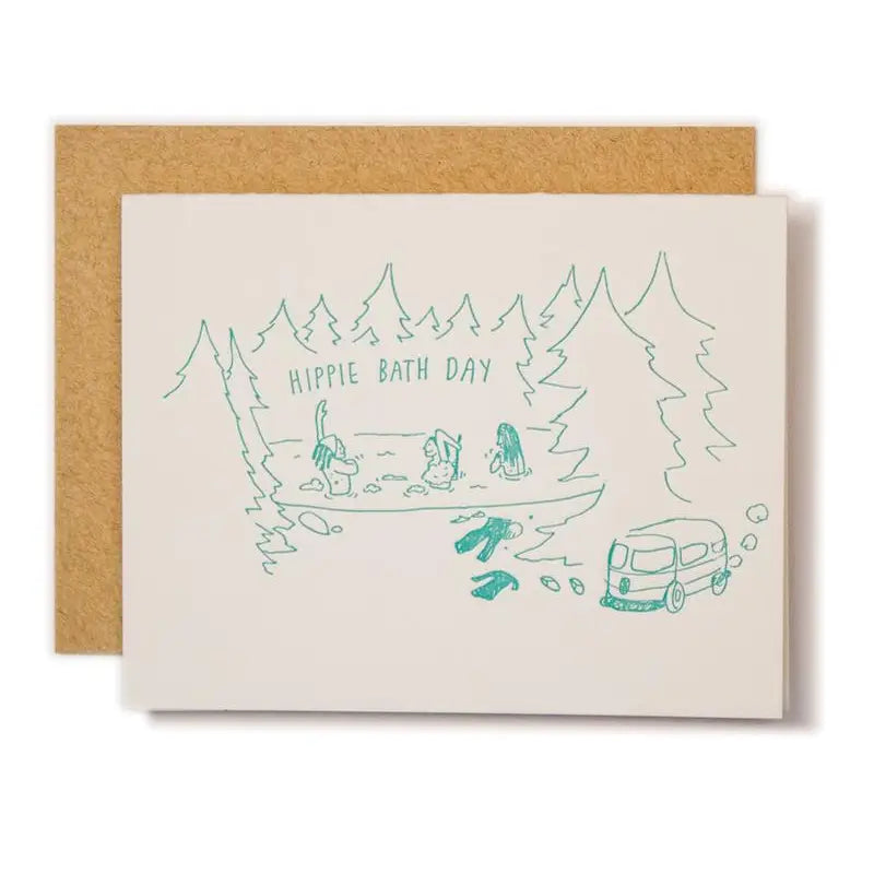 Hippie Bath Day Birthday Card