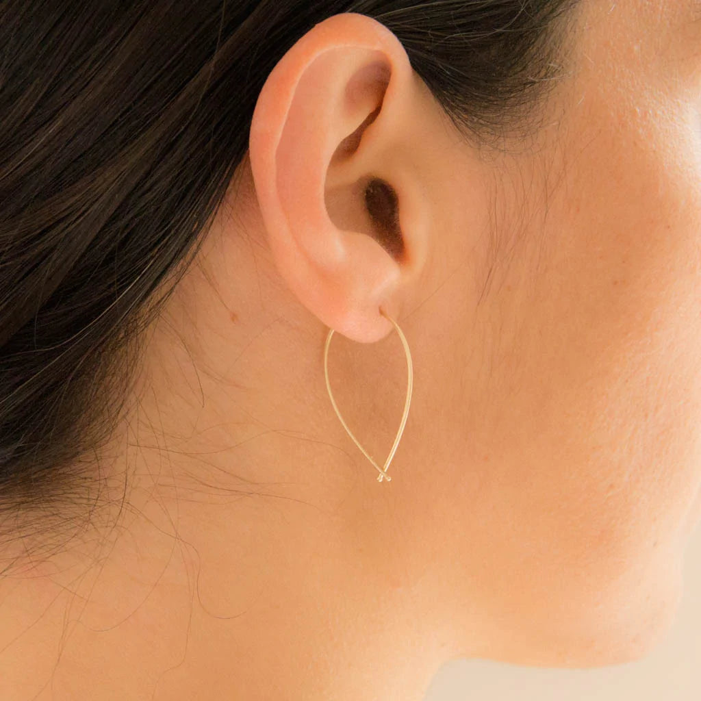 Medium Ribbon Hoops- 14 Karat Gold Carla Caruso