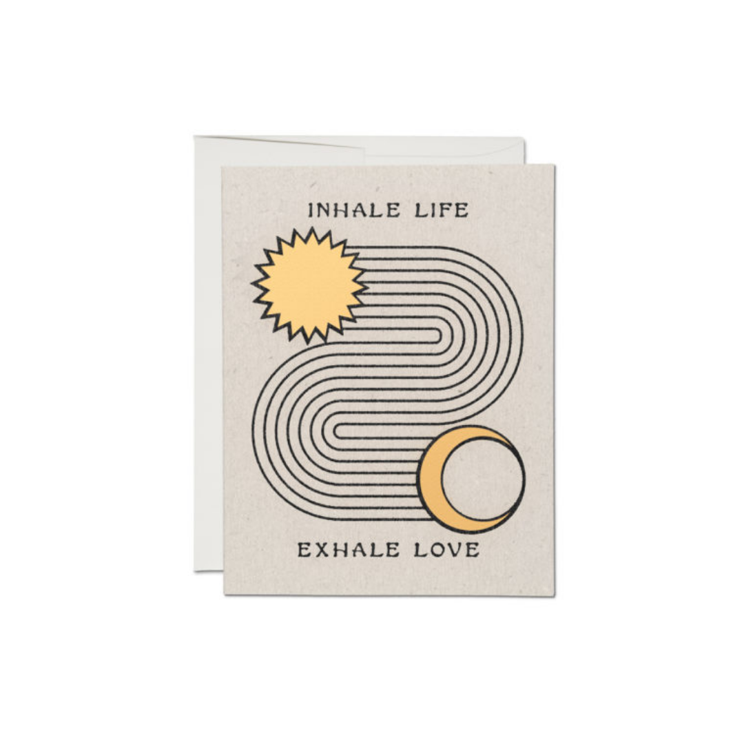 Inhale Exhale Greeting Card Red Cap Cards