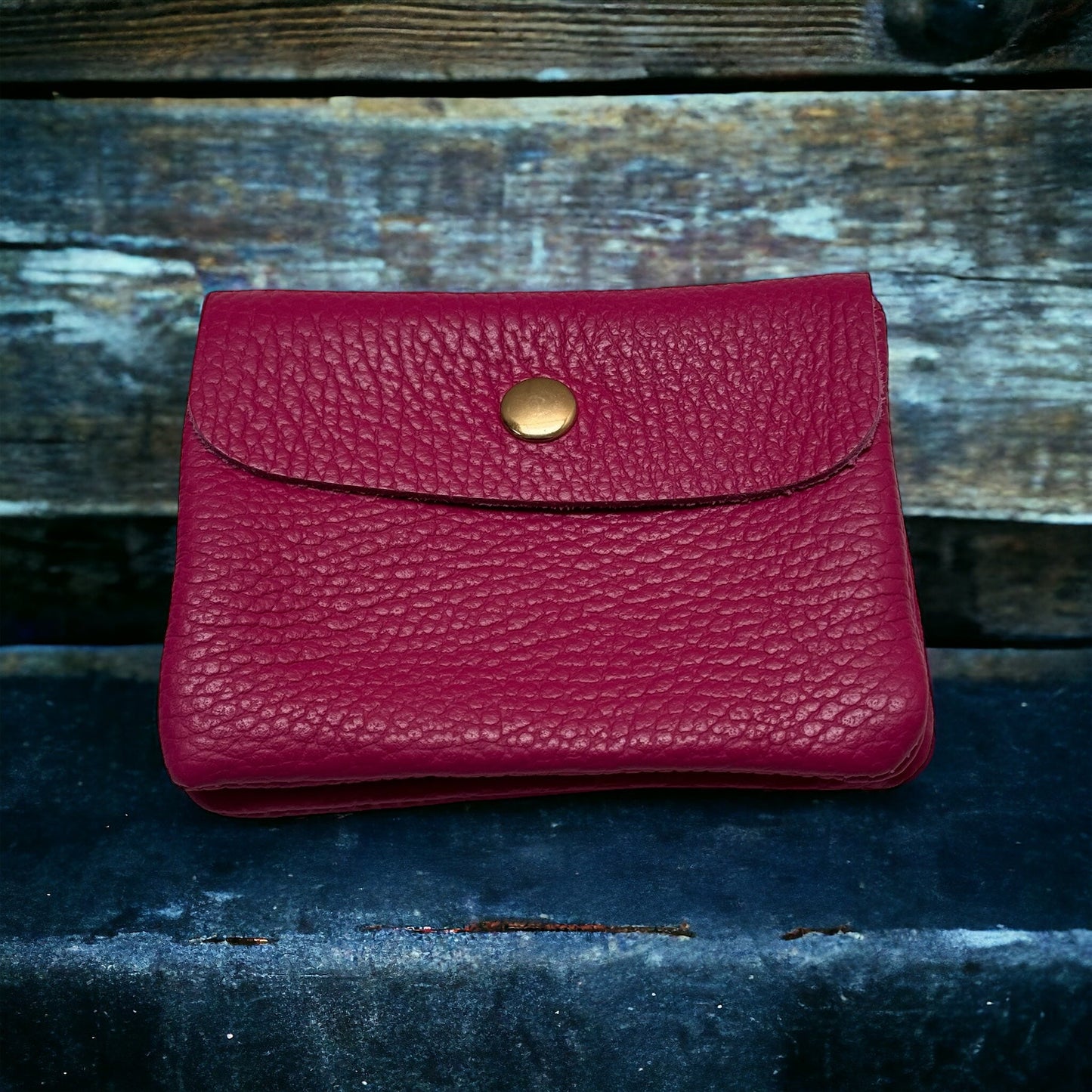 Mini Wallet- Pebble Leather - Magenta Tourance