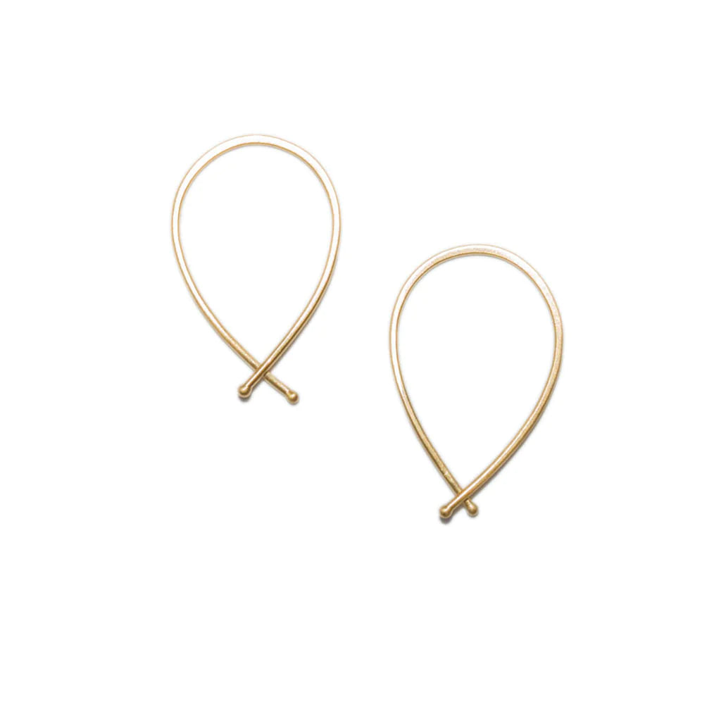 Small Ribbon Hoops - 14 Karat Gold