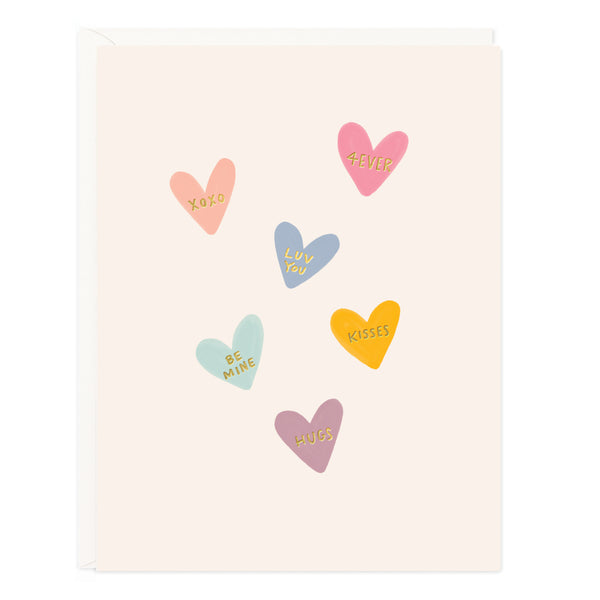 Conversation Hearts Greeting Card