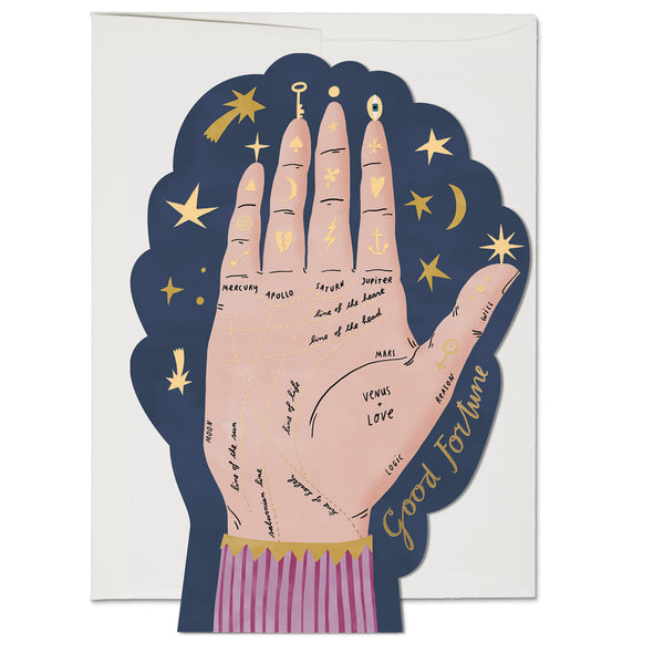 Palm Reading Encouragement Die Cut Foil Card