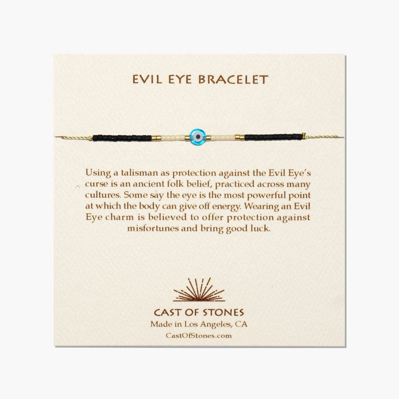 Evil Eye Bracelet -  Turquoise & White Cast of Stones