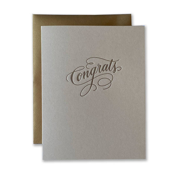 Congrats Script Letterpress Card