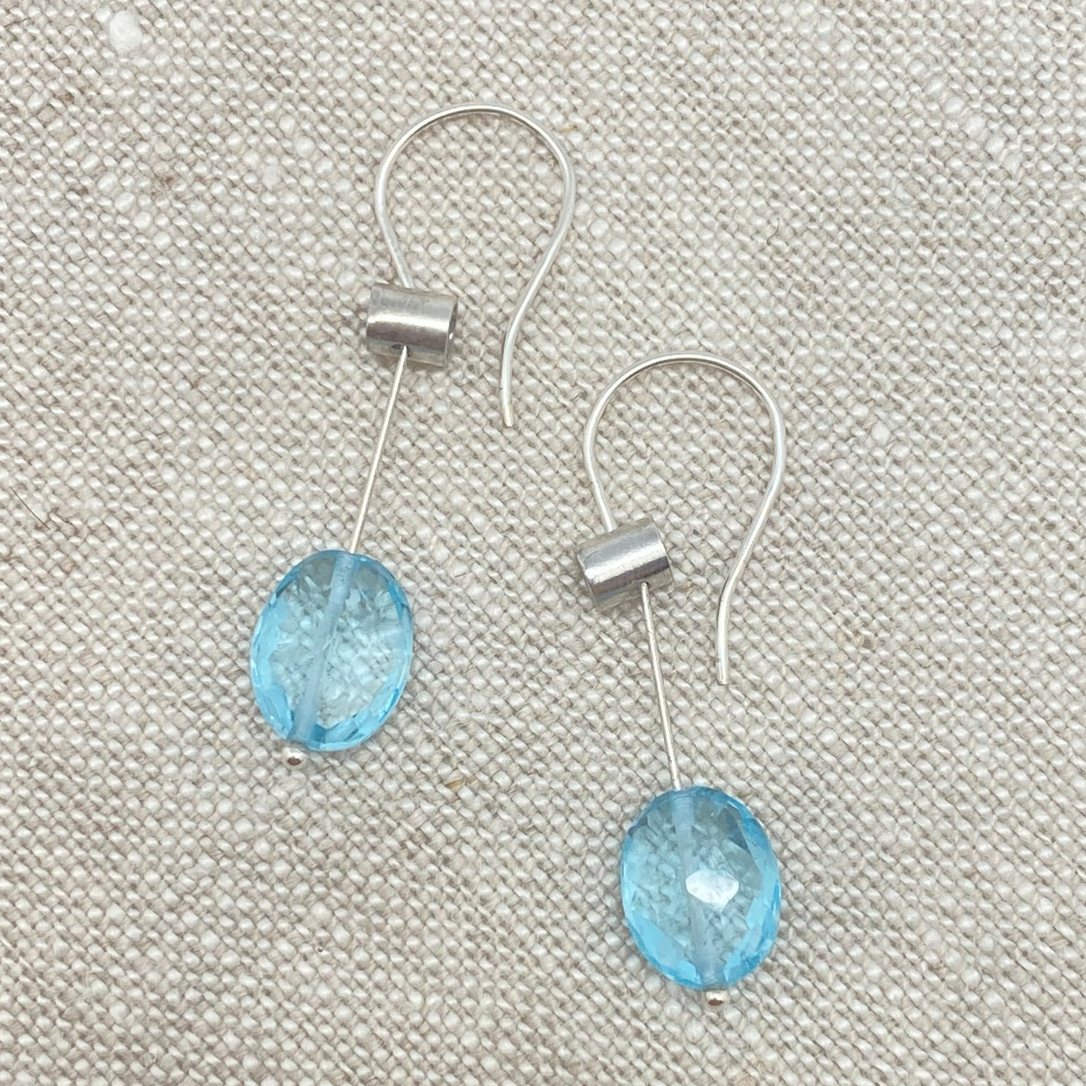 Blue Topaz Pivot Earring