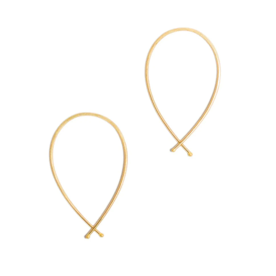 Medium Ribbon Hoops- 14 Karat Gold Carla Caruso