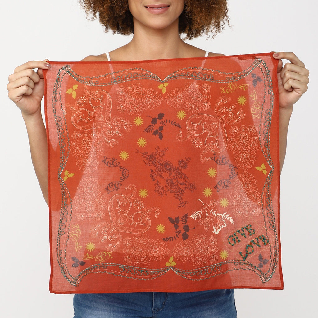 Give Love Embroidered Bandana Vismaya Inc.