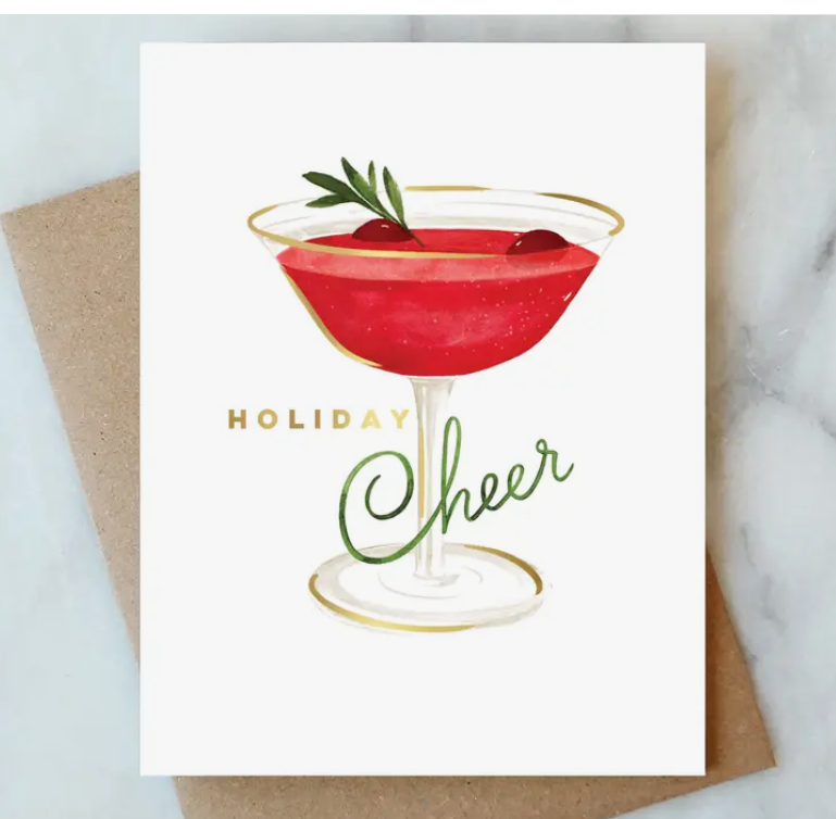 Cranberry Cocktail Holiday Card
