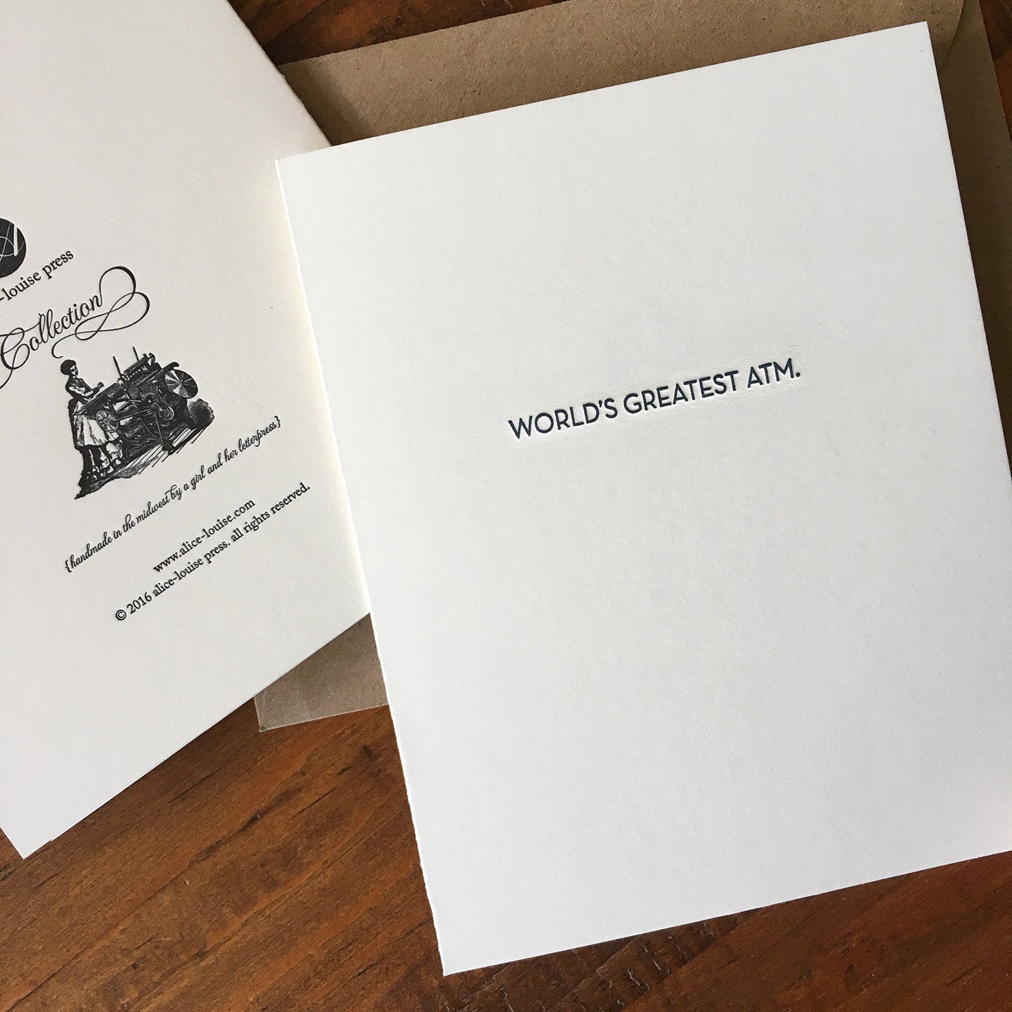 ATM Card Alice-Louise Letterpress