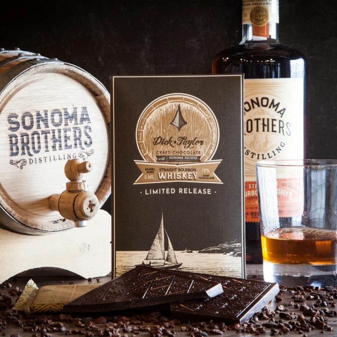 Straight Bourbon Whiskey 70% Dark Chocolate Dick Taylor Craft Chocolate
