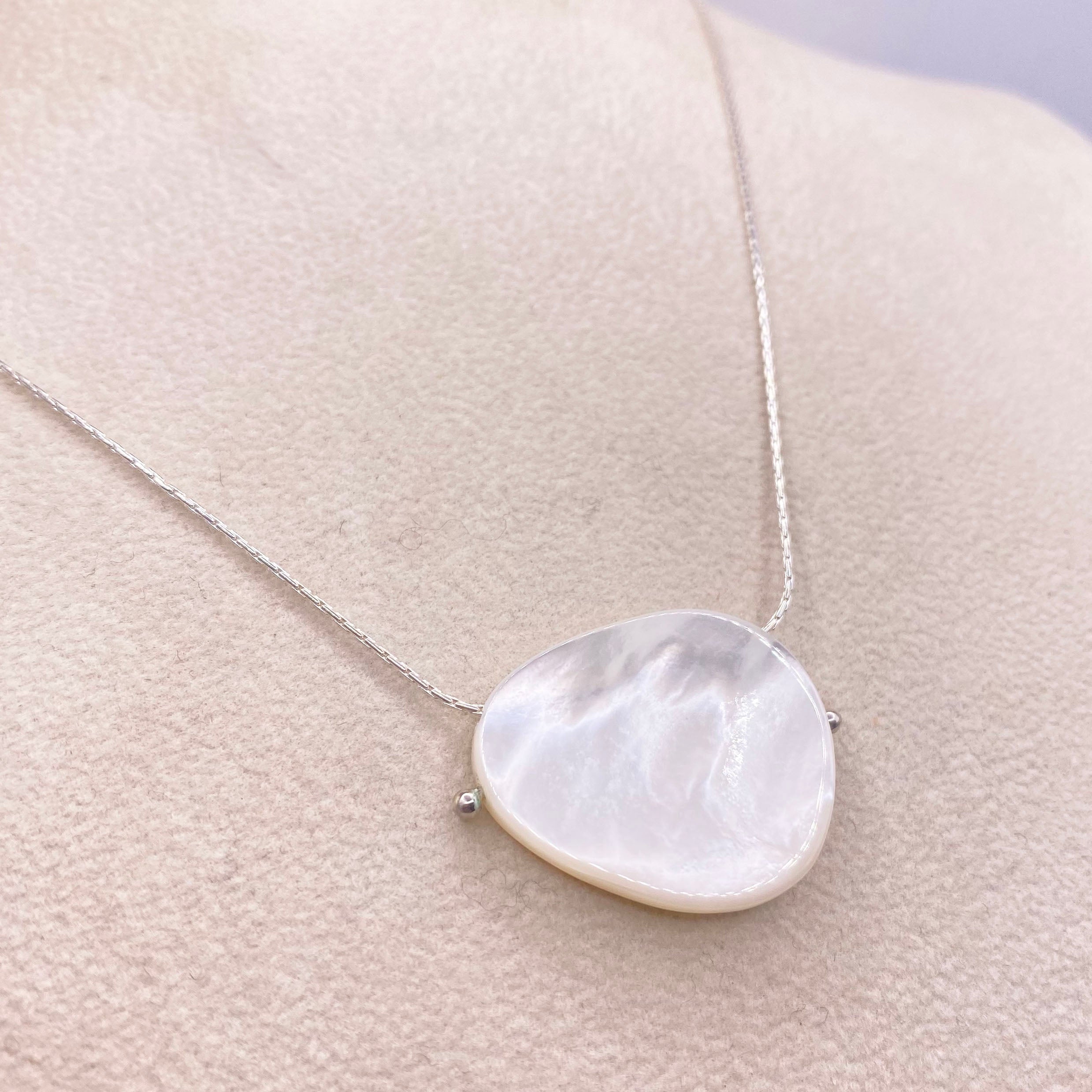 Large Mother of Pearl on Sterling Silver Chain Serena Kojimoto