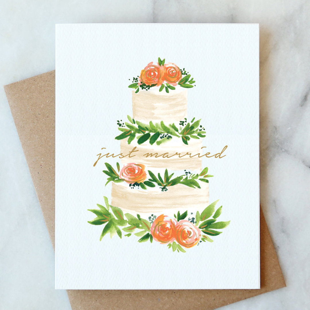 Just Married Cake Card