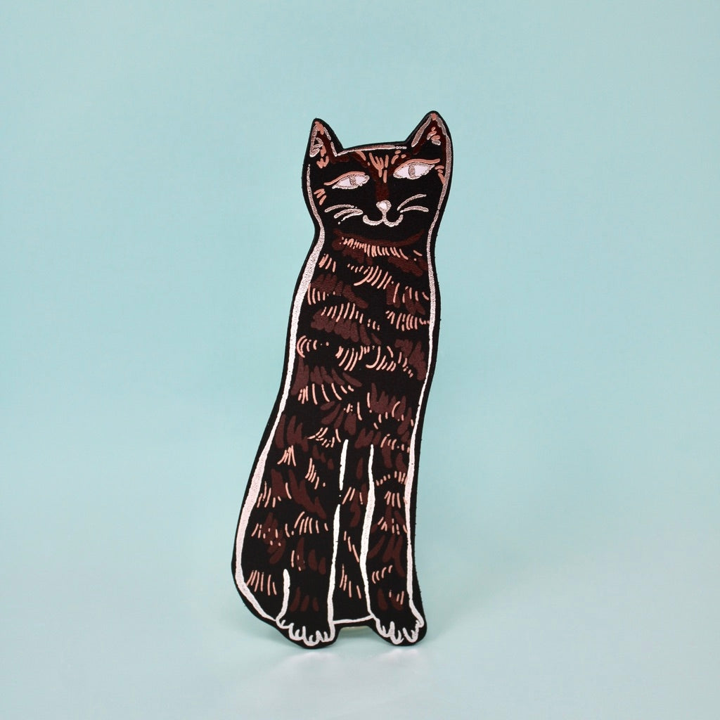 Cat Tails Leather Bookmark - Black Ark Colour Design