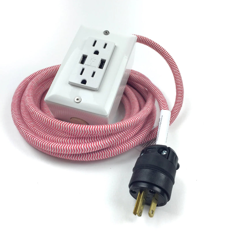 8' Exto Extension Cord with Dual USB/C and Outlet