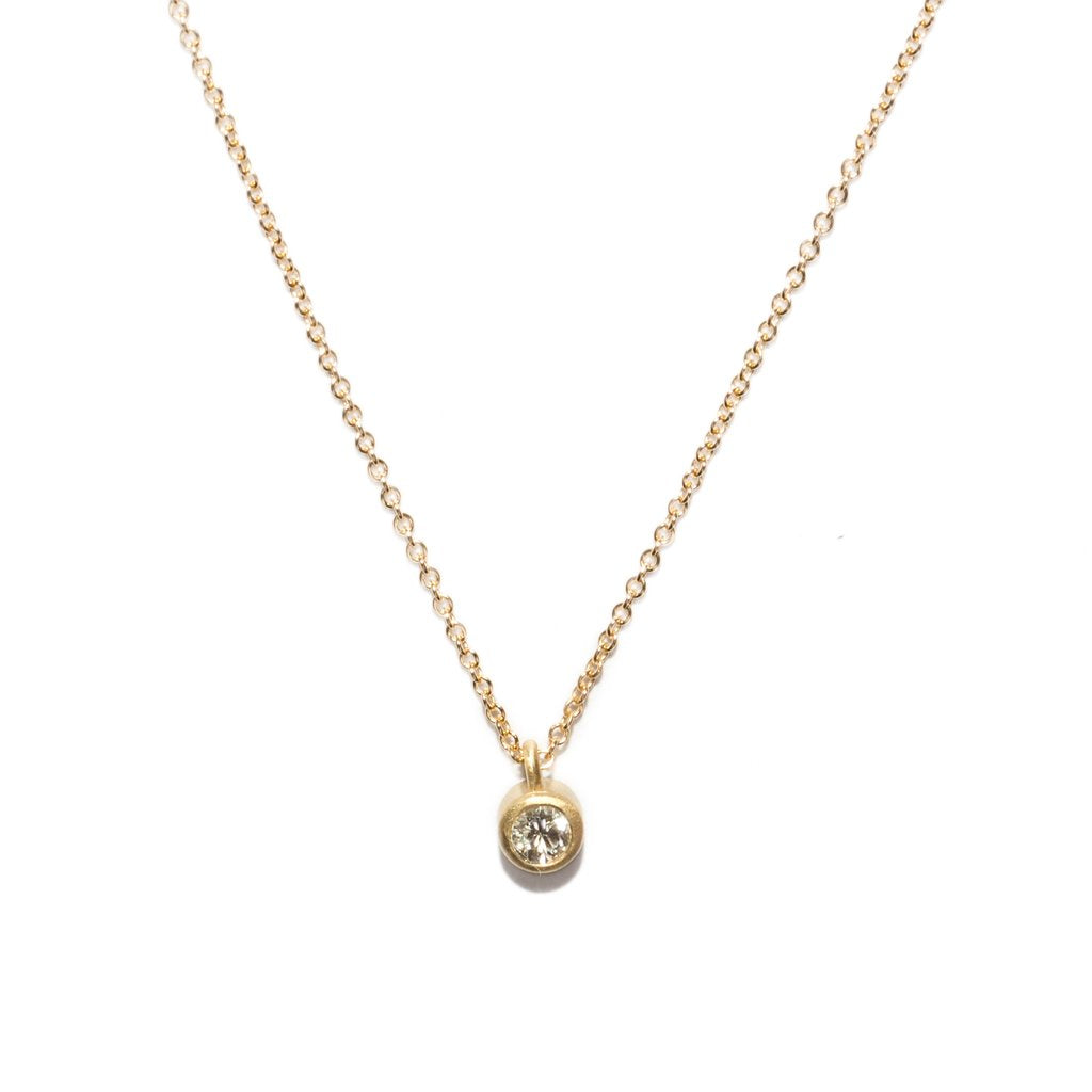 Large Simple Dainty Diamond Necklace - 14 Karat Gold Carla Caruso
