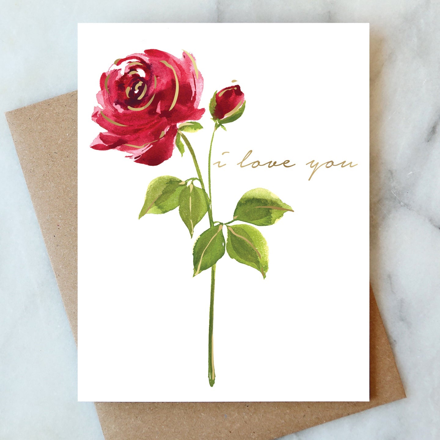 Single Red Rose Love Card