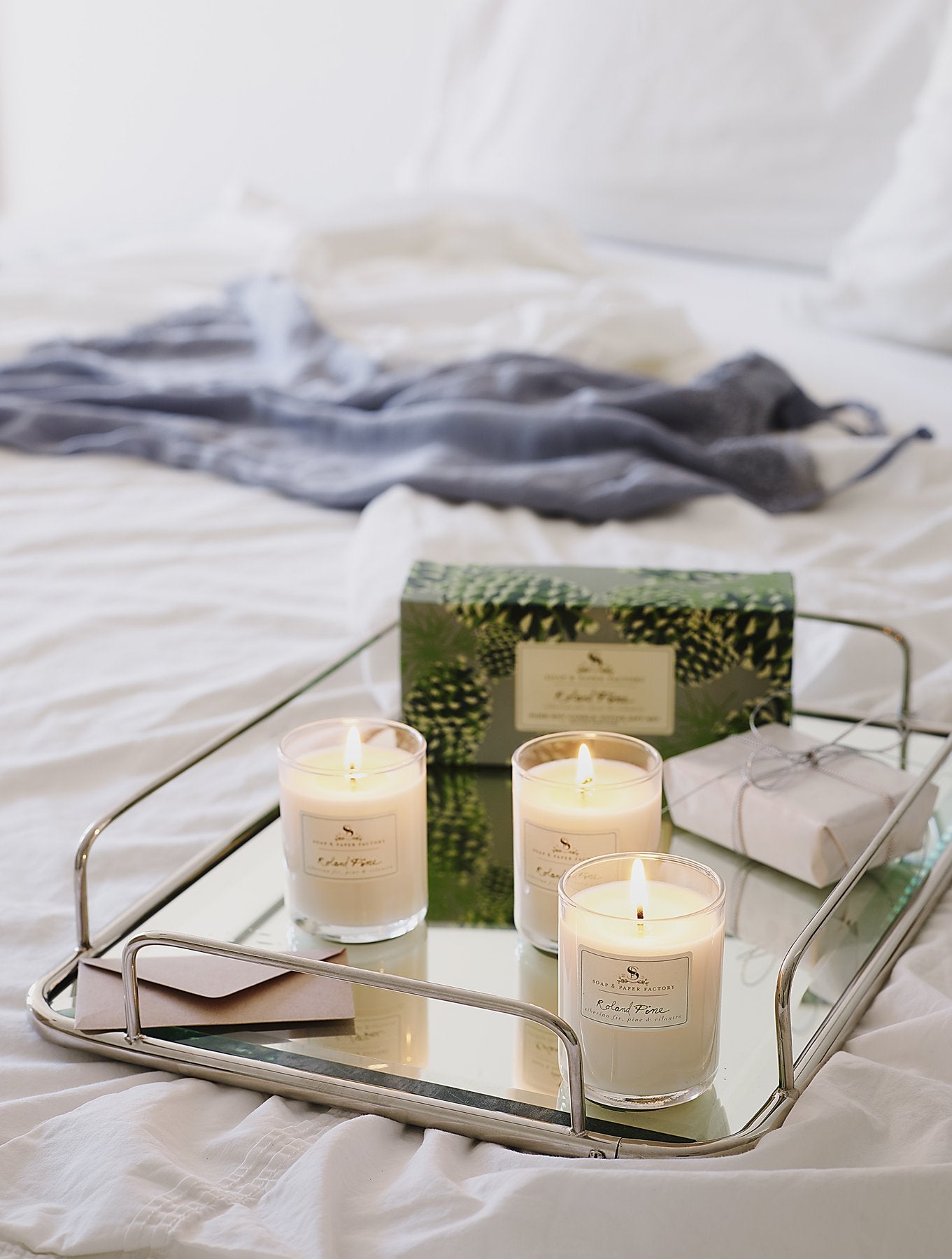 Roland Pine Soy Votive Candle Set of 3