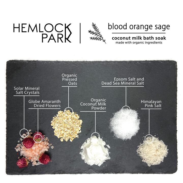 Coconut Milk Bath Soak - Blood Orange Sage Hemlock Park