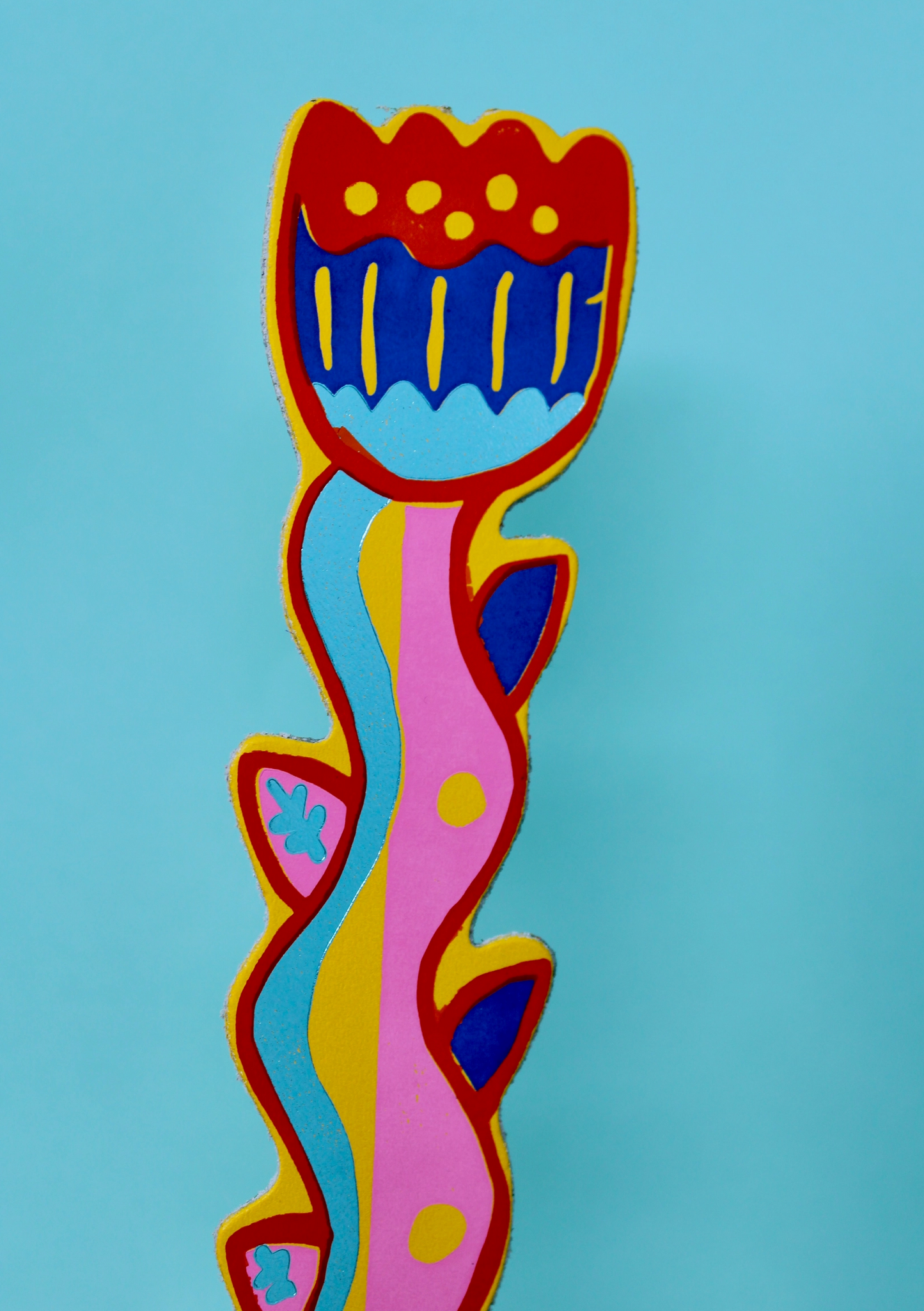 Tulip Blooming Lovely Leather Bookmark - Yellow