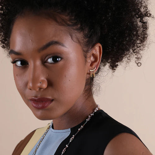 Load image 1 in gallery view. Jiao Gold Plated Earring