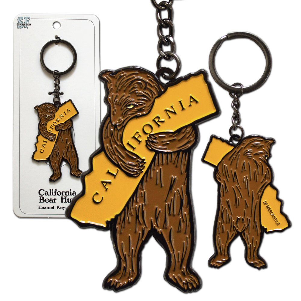 California Bear Hug Enamel Keychain