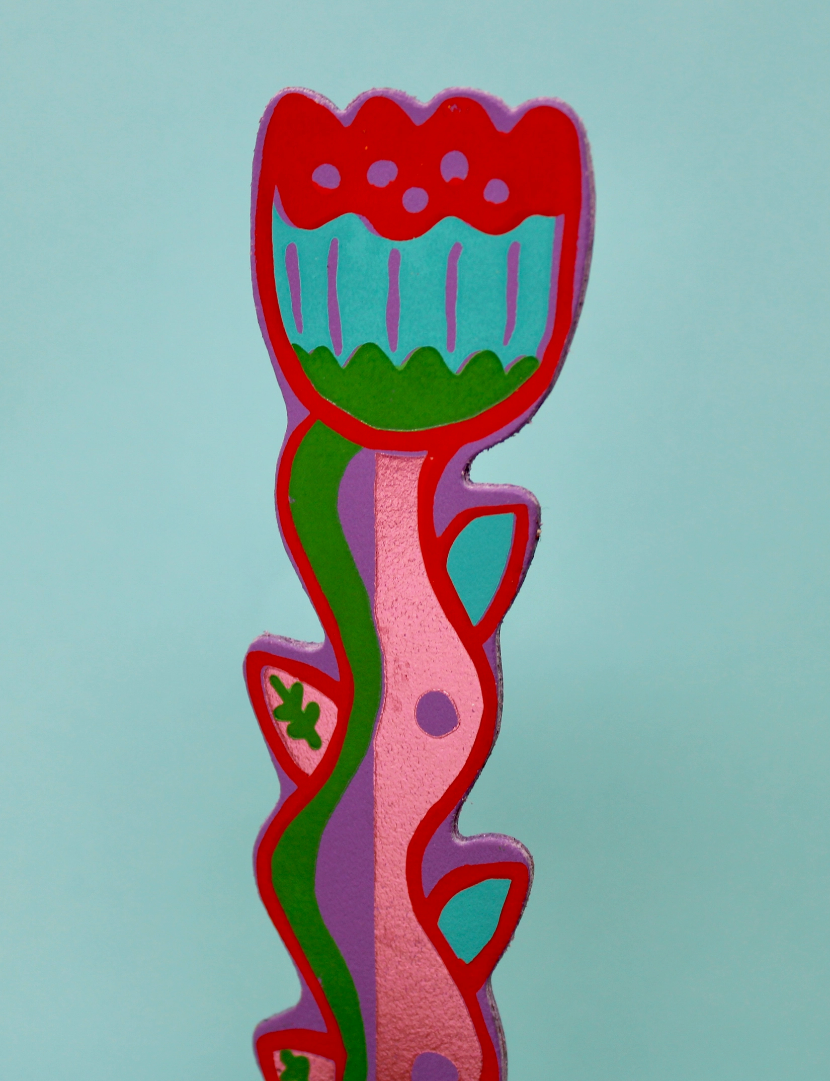 Tulip Blooming Leather Bookmark - Lilac Ark Colour Design