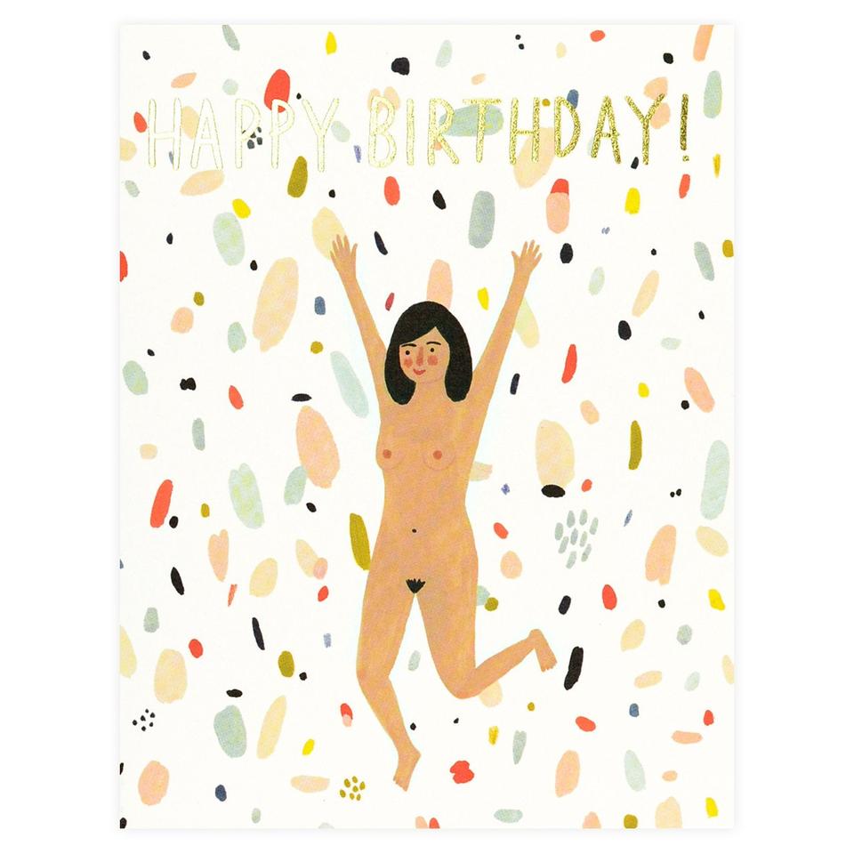 Birthday Suit  Foil Card